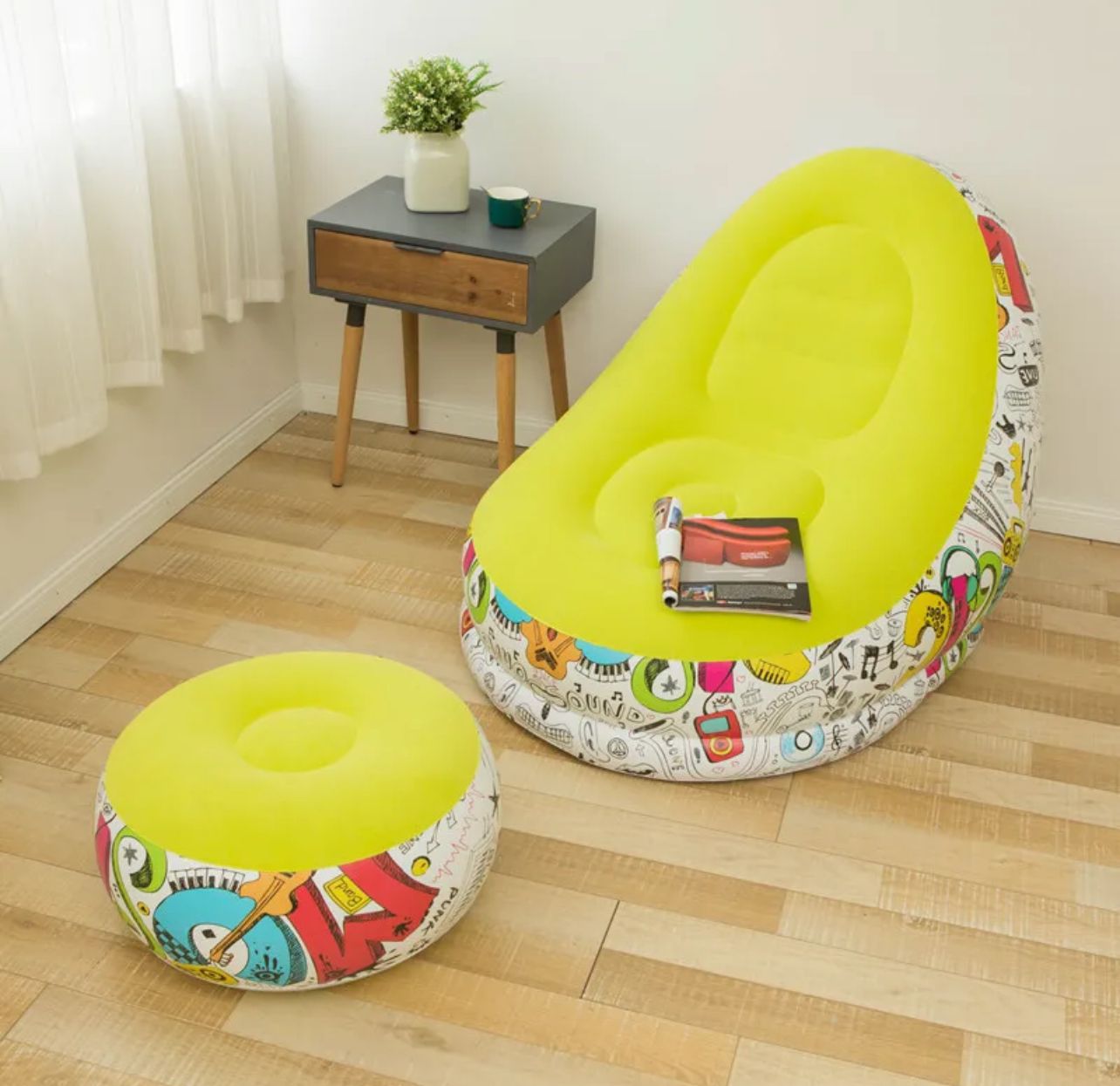 PUFF INFLABLE CON REPOSA PIES